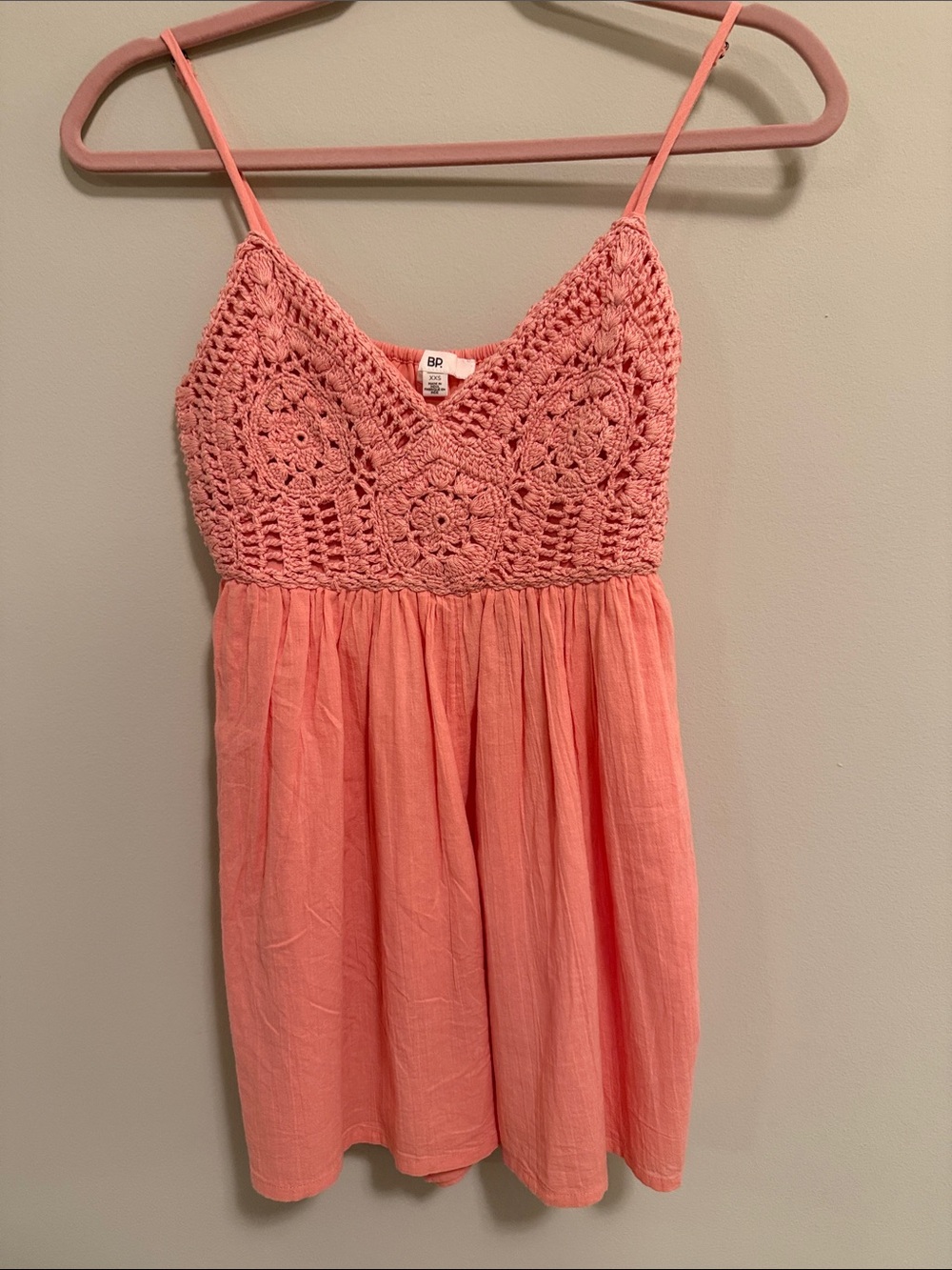 B.P. Coral Crochet Cami Romper - Size XXS